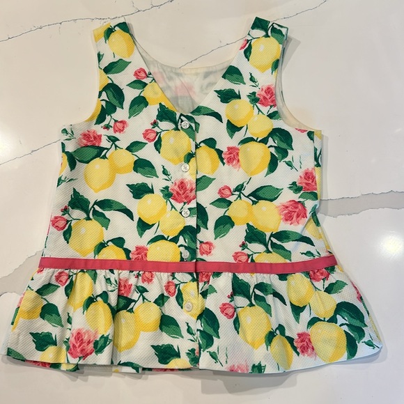 Janie and Jack Girl’s 8 Peplum Top Size 8 (Lemon Cafe) - Picture 2 of 6